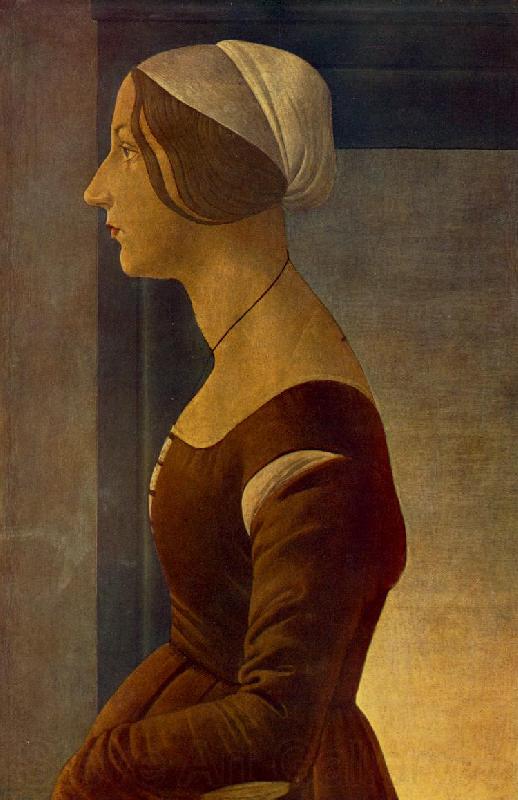 BOTTICELLI, Sandro Portrait of a Young Woman (La bella Simonetta) fs Norge oil painting art